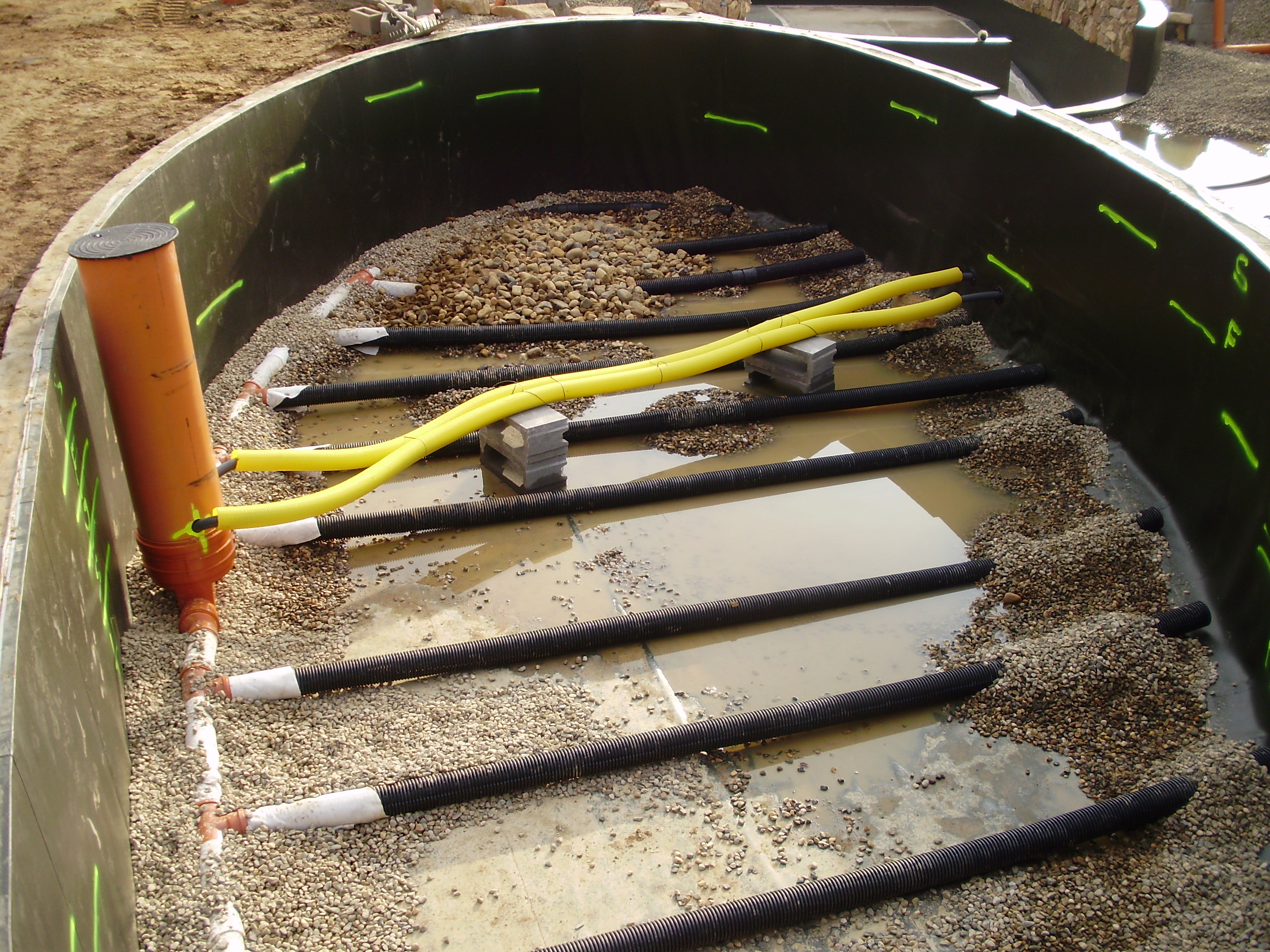 Natural bathing Biotope with waterfall