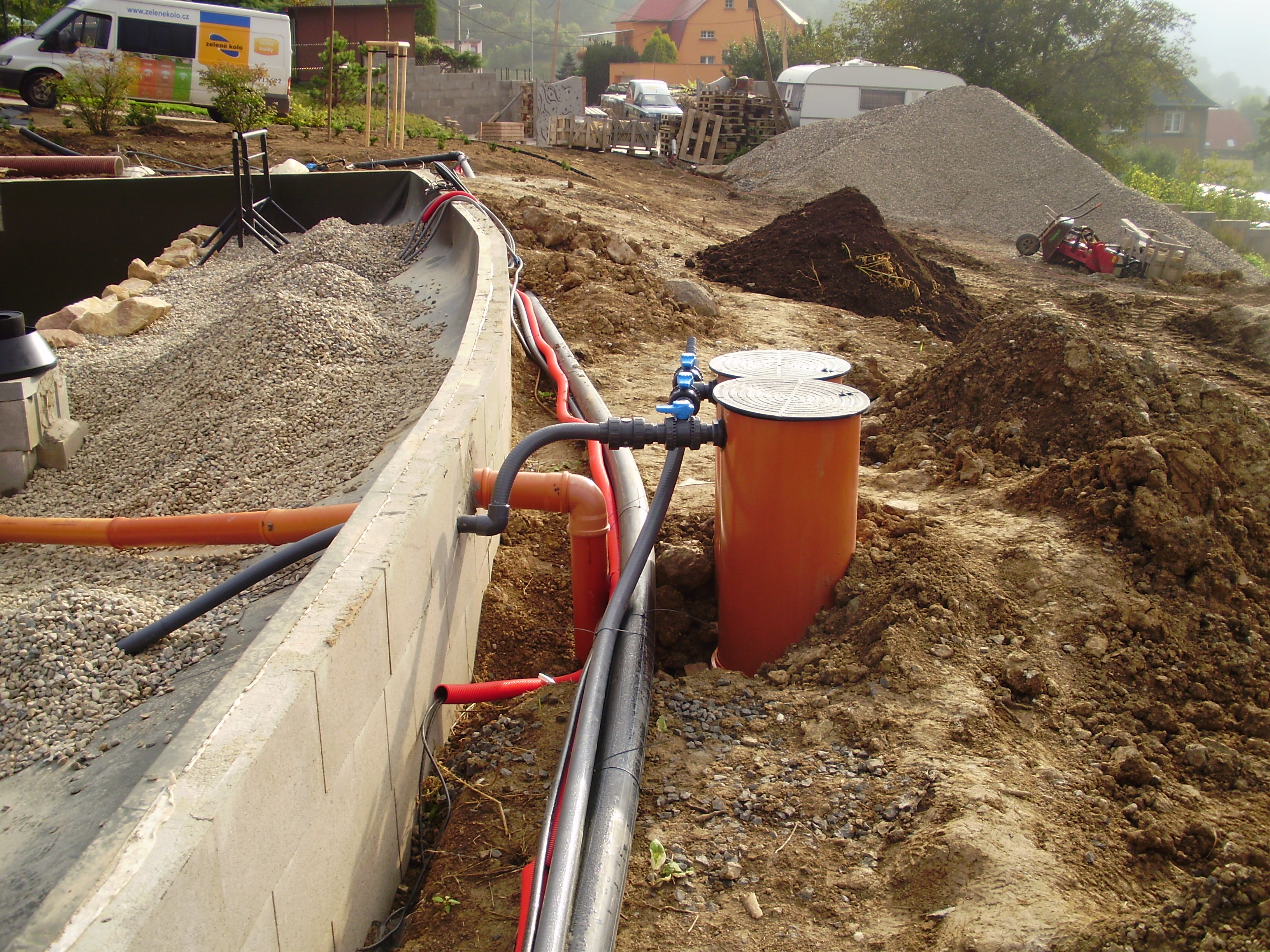 Natural bathing Biotope with waterfall