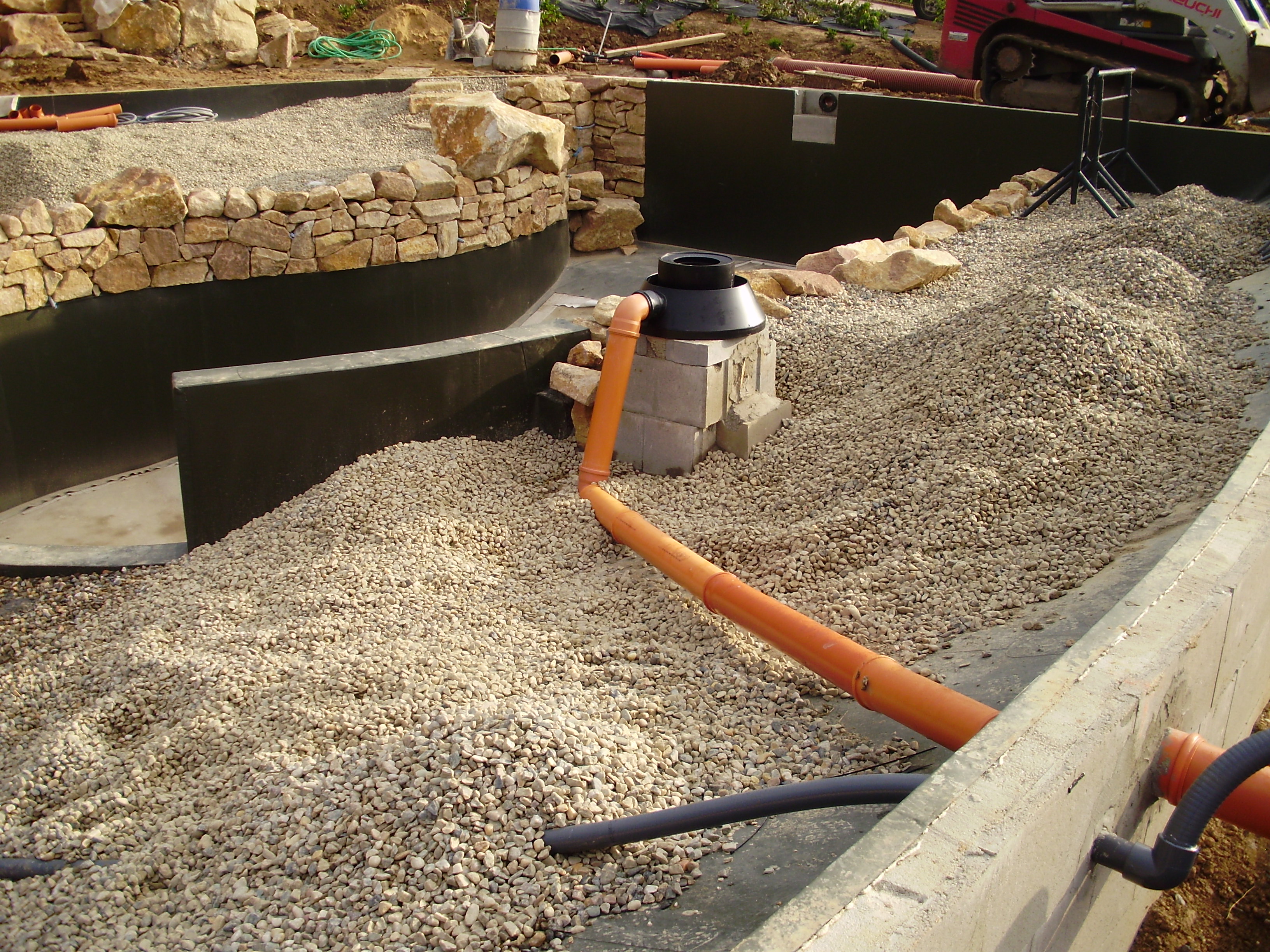 Natural bathing Biotope with waterfall