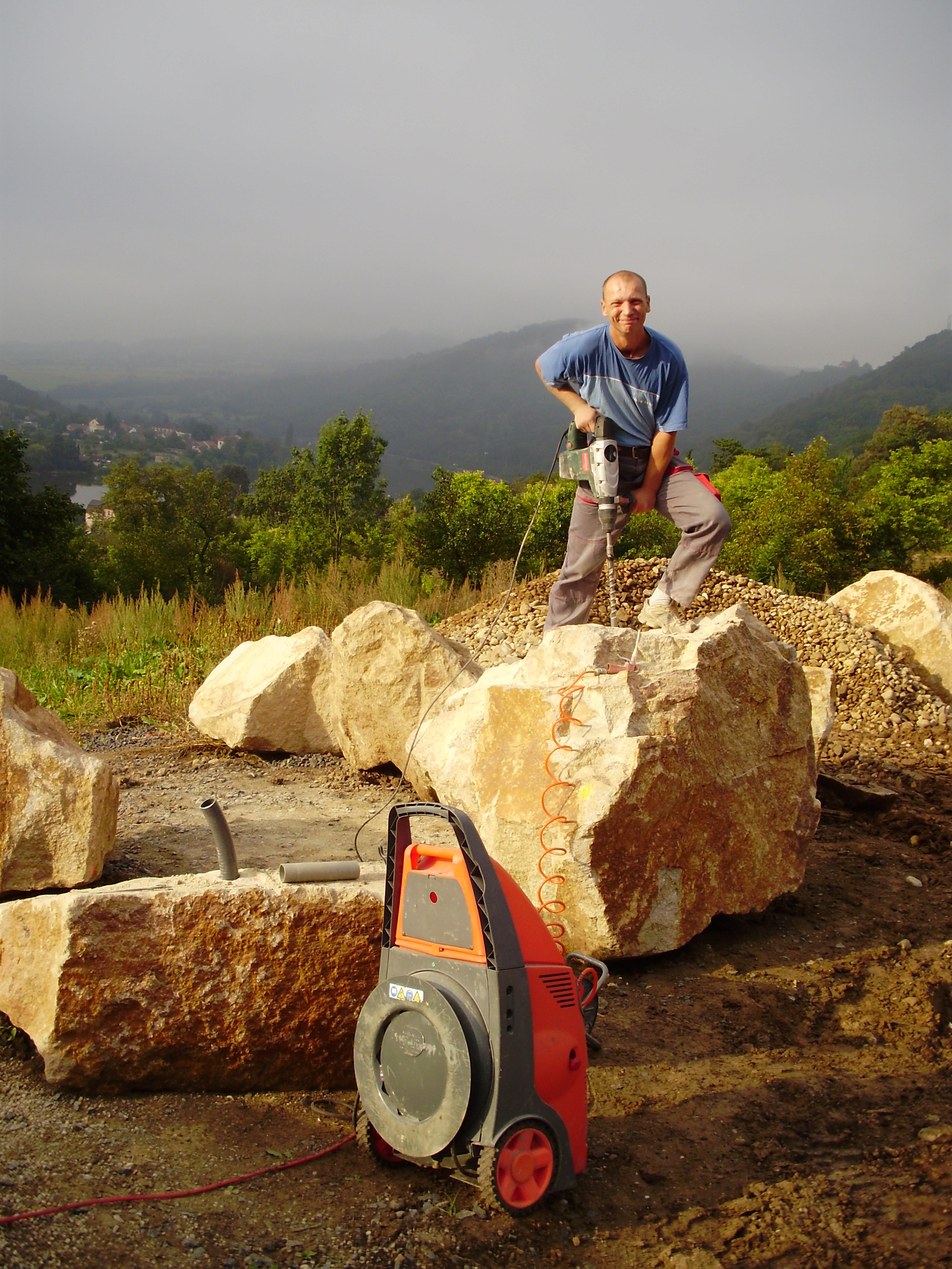 Natural bathing Biotope with waterfall