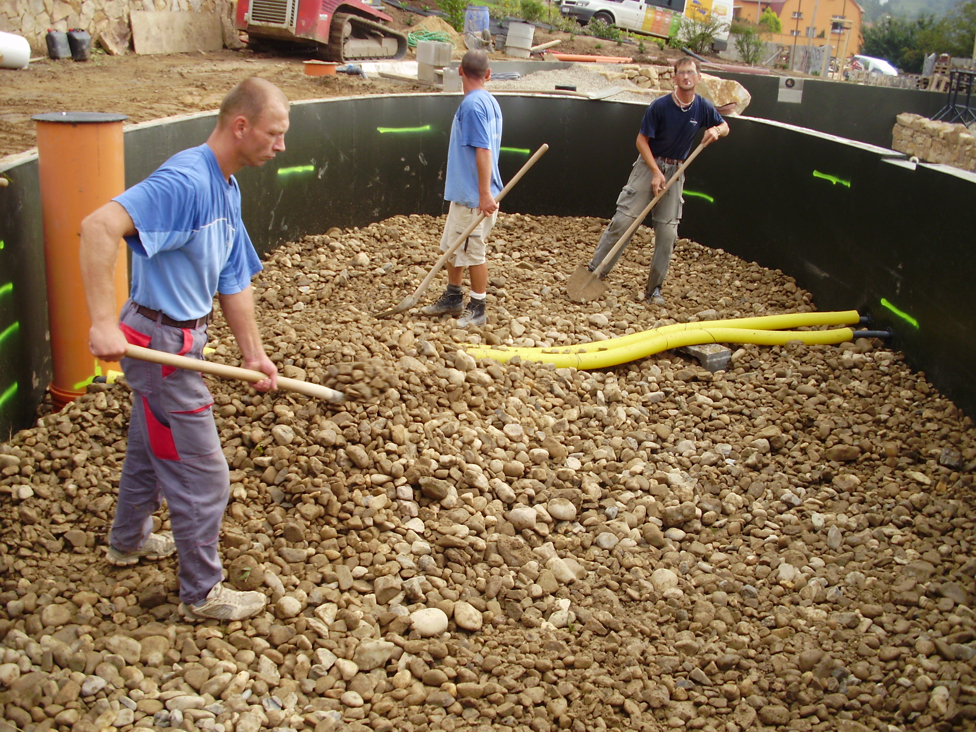 Natural bathing Biotope with waterfall