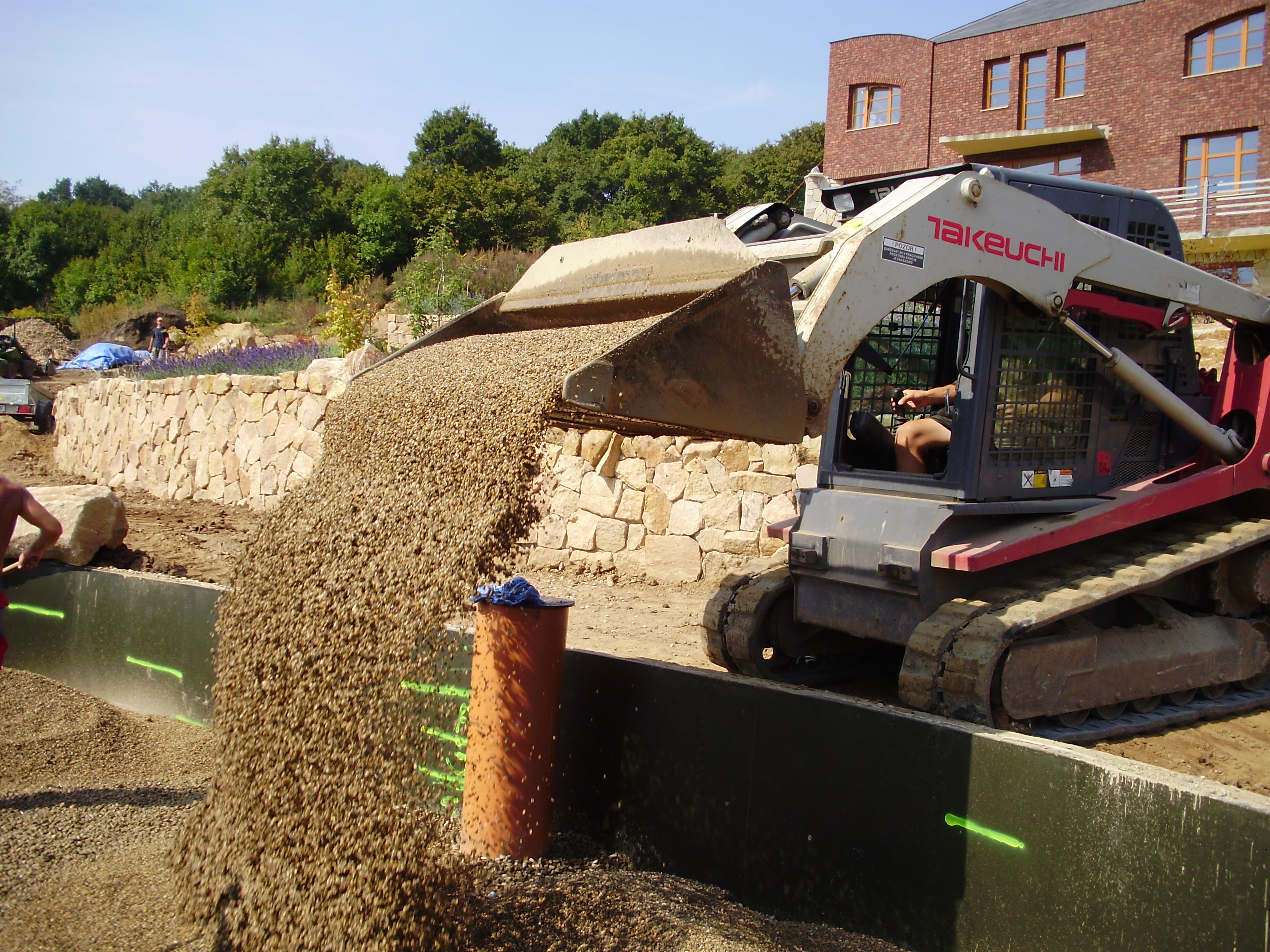 Natural bathing Biotope with waterfall