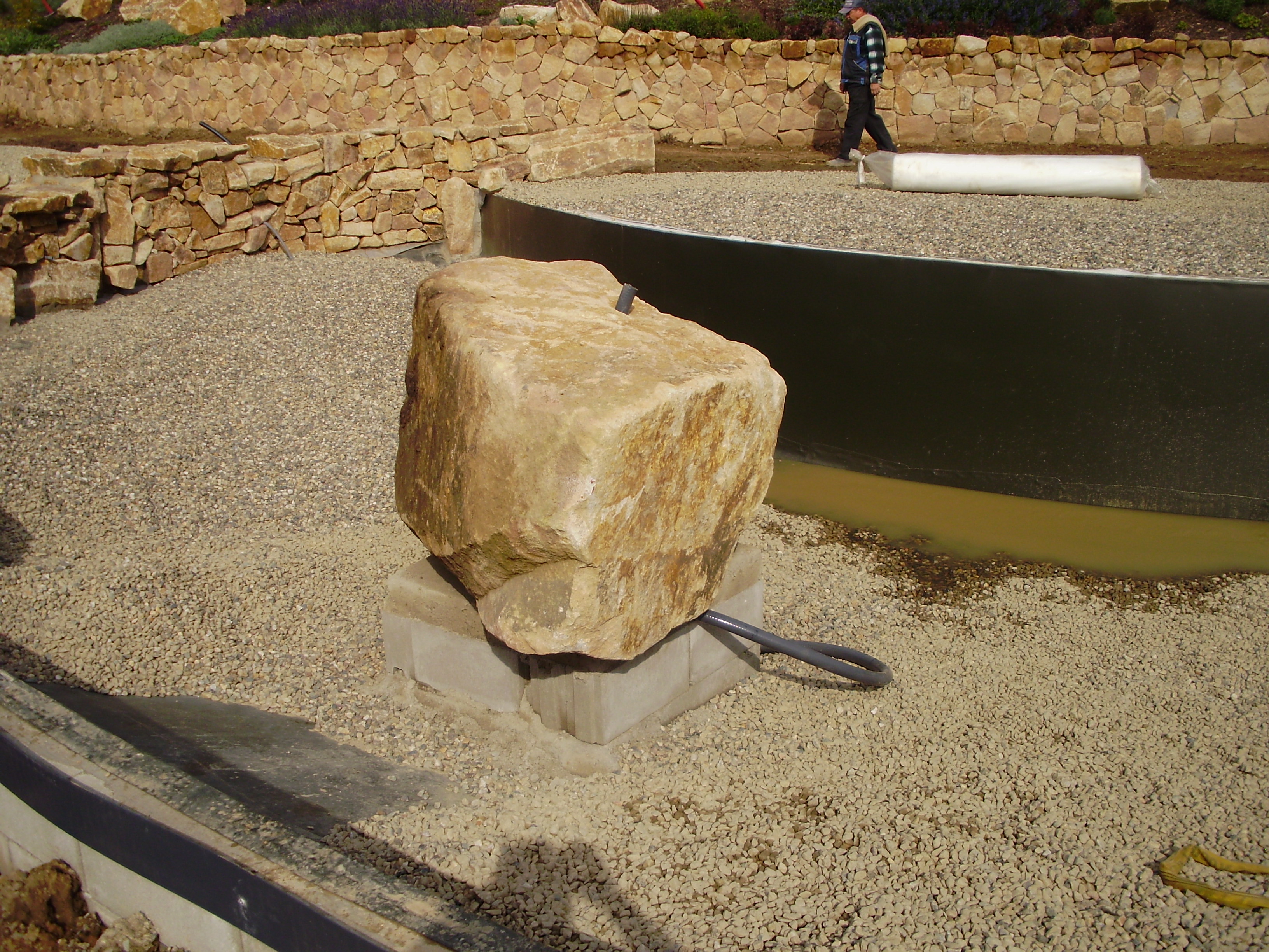 Natural bathing Biotope with waterfall