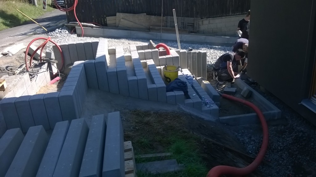 Pavement and access staircase at the family house