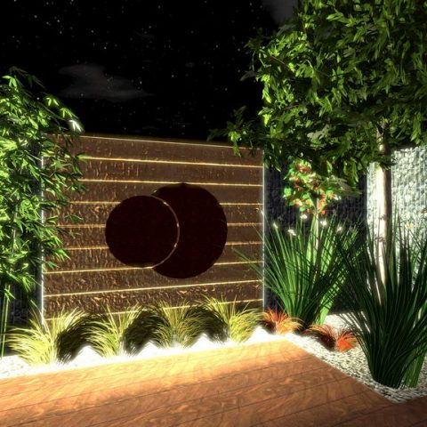 Lighting in the garden - Corten as a design and functional element